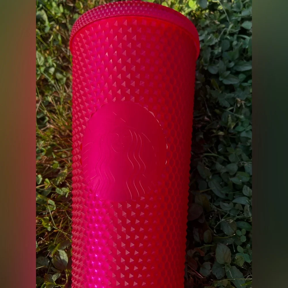 NEW 2021 Starbucks Hot Pink Studded Cold Cup 24oz Tumbler